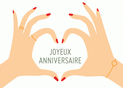 Mains en c&oelig;ur pour souhaiter un anniversaire